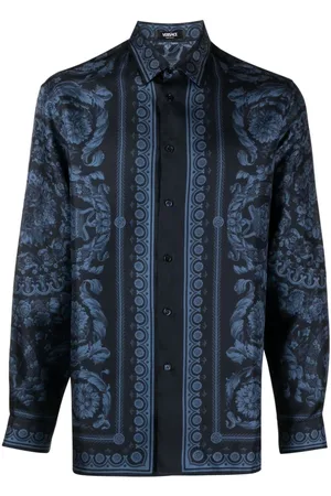 VERSACE Hemd aus Seide mit Barocco-Print