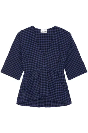 Ganni Bluse aus Seersucker