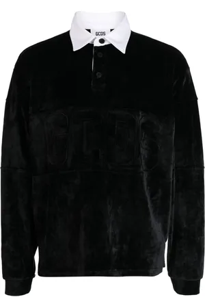 GCDS Poloshirt in Samtoptik mit Logo-Stickerei
