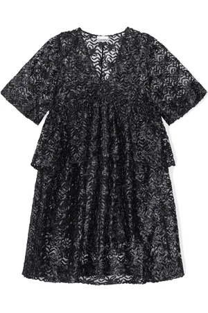 Ganni Tüllkleid mit Schleifenmuster