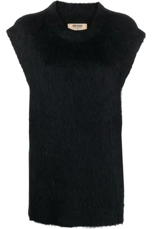 UMA WANG Stricktop mit gebürsteter Wirkung