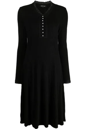 tout a coup Geripptes Kleid mit V-Ausschnitt