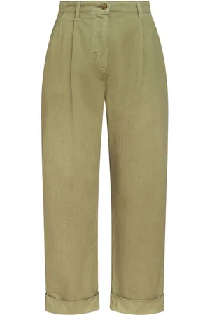 Etro Cropped-Chino mit Fischgrätenmuster