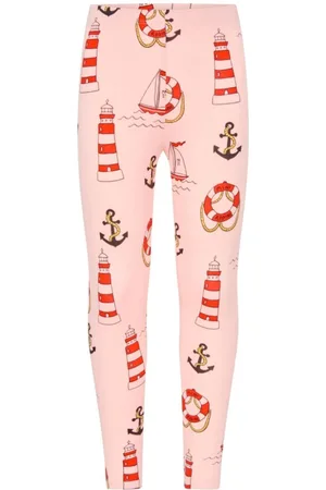 Mini Rodini Leggings mit Leuchtturm-Print