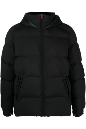 Kiton Gesteppte Kapuzenjacke mit Logo-Patch