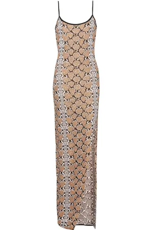 Balmain Maxikleid mit Glitter-Effekt