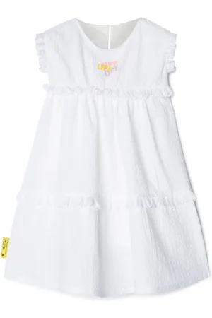 OFF-WHITE Gerüschtes Kleid mit Off Stamp-Print
