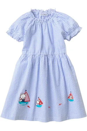 Familiar Gestreiftes Kleid mit Rüschendetail