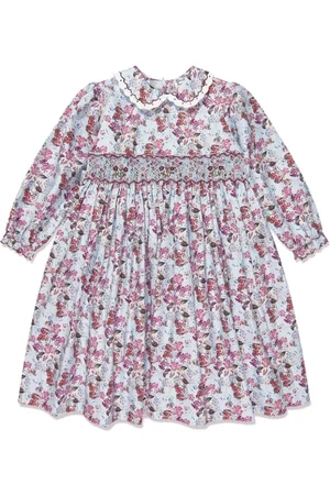 Sarah Louise Gesmoktes Minikleid mit Blumen-Print