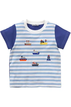 Familiar Gestreiftes T-Shirt mit Bootsstickerei