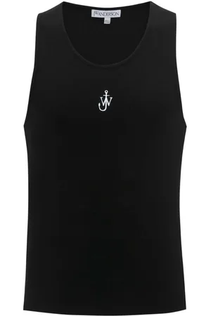 J.W.Anderson Geripptes Trägershirt mit Logo-Stickerei