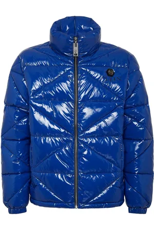 Philipp Plein Gefütterte Hexagon Jacke mit Glanzoptik