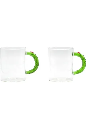 CU I SEEYOU Christmas garland-handle glass mug (set of two)
