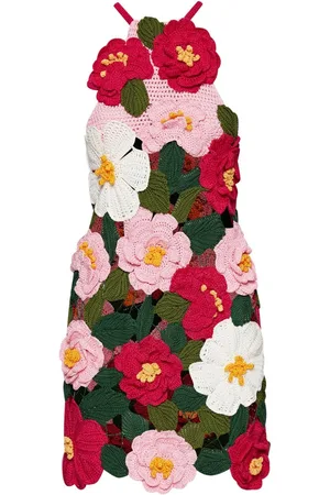 Oscar de la Renta Camellia Neckholder-Minikleid
