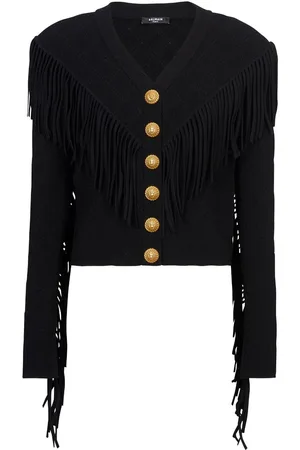 Balmain 5-Button Cardigan mit Fransen