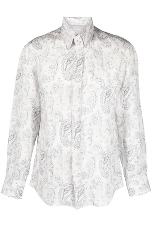 Brunello Cucinelli Leinenhemd mit Paisley-Print