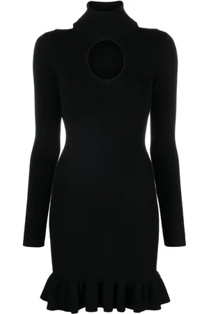 Pinko Geripptes Minikleid mit Love Birds-Schild
