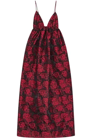 Ganni Midikleid mit botanischem Print