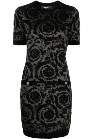 VERSACE Chenille-Minikleid aus Monogramm-Jacquard