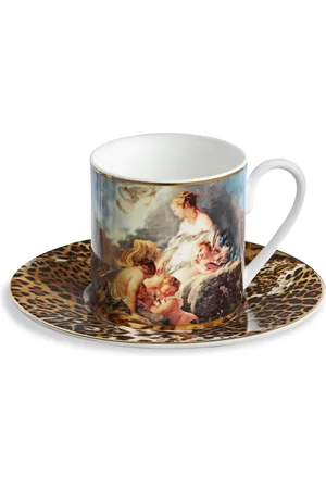 Roberto Cavalli Set aus zwei Wild Leda Tassen aus Knochenporzellan