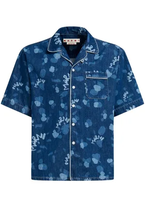 Marni Jeanshemd mit Logo-Print