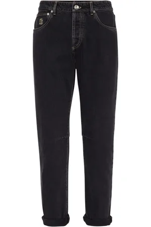 Brunello Cucinelli Tapered-Jeans mit Logo-Patch