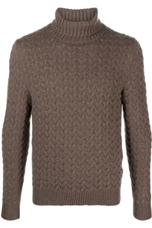 FEDELI Grob gestrickter Rollkragenpullover