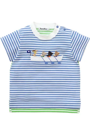 Familiar Gestreiftes T-Shirt mit Stickerei