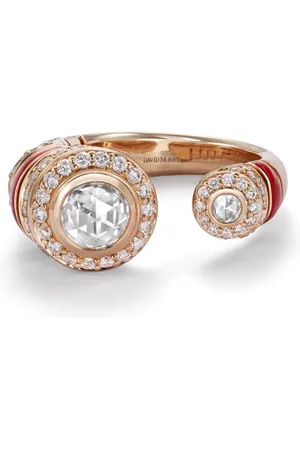 David Morris 18kt Rotgoldring mit Diamanten