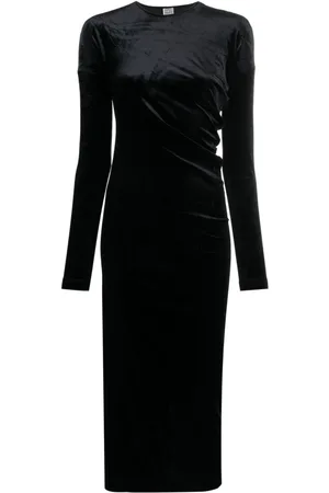 Totême Twisted Midikleid aus Samt