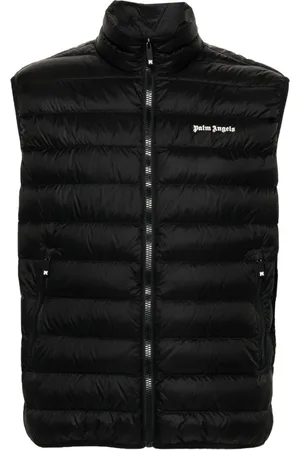 Palm Angels Gefütterte Weste mit Logo-Print