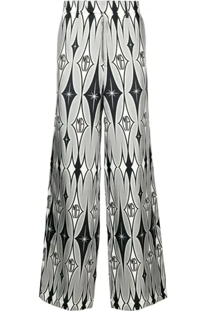 AMIRI Wide-Leg-Hose aus Seide mit Print