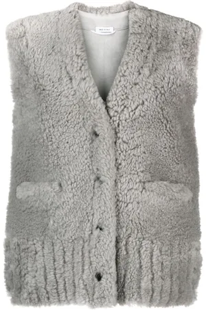 Thom Browne Shearling-Weste mit V-Ausschnitt