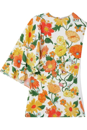 Stella McCartney One-Shoulder-Top mit Lady Garden-Print