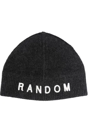Random Identities Gerippte Beanie mit Slogan-Stickerei