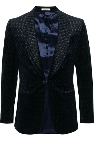 Fursac Smoking-Jacke aus geometrischem Samt-Jacquard