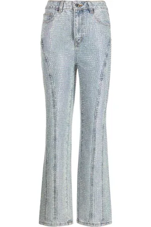 Self-Portrait Schlagjeans mit Stickerei