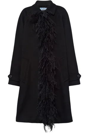 Prada Mantel mit Federsaum