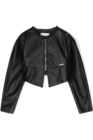 MONNALISA Jacke aus Faux-Leder mit Logo-Schild