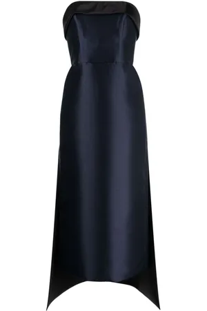 Amsale Schulterfreies Mikado Midikleid