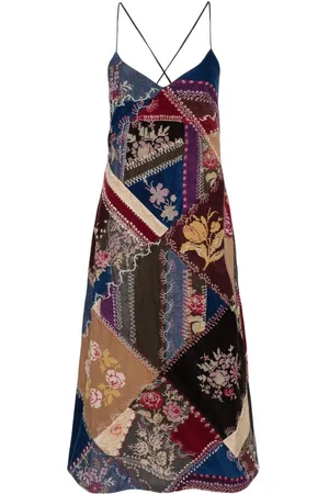 Ralph Lauren Midikleid mit Patchwork-Print