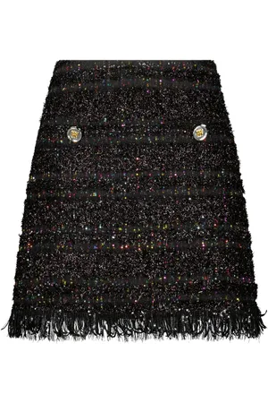 Giambattista Valli Ausgefranster Tweed-Minirock