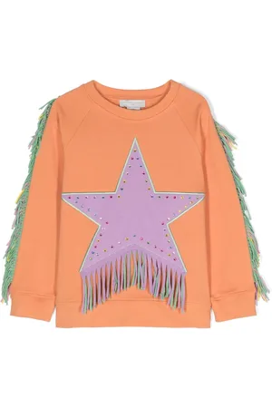 Stella McCartney Sweatshirt aus Bio-Baumwolle mit Fransen