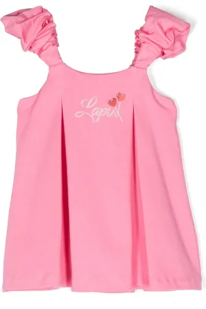 Lapin House Gerüschtes Kleid mit Logo-Print