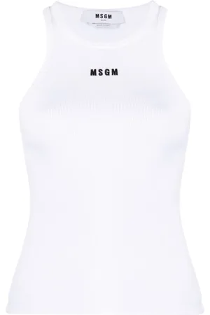 Msgm Geripptes Oberteil mit Logo