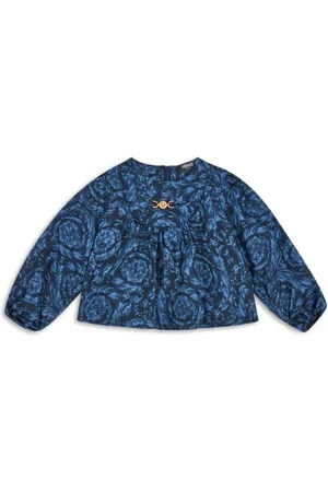 VERSACE Seidenbluse mit Logo-Schild