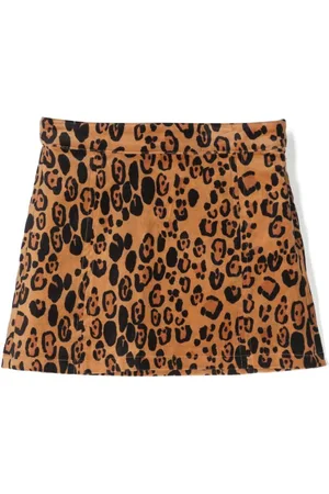 Mini Rodini Samt-Minirock mit Leoparden-Print