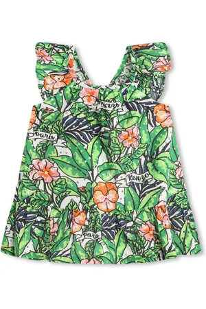 Kenzo Ausgestelltes Rüschenkleid mit Blumenmotiv