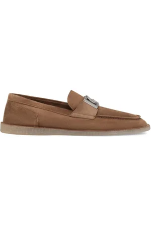 Dolce & Gabbana Loafer aus Wildleder mit Logo-Schild