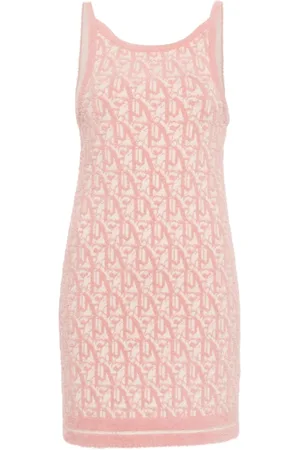 Palm Angels Gebürstetes Minikleid aus Monogramm-Jacquard